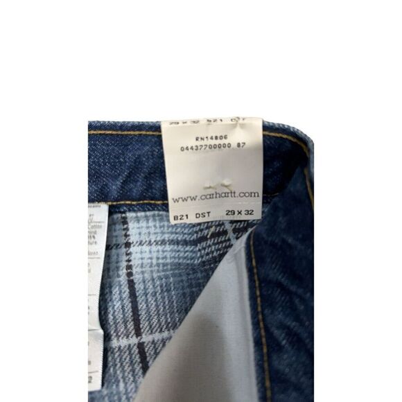 VTG Carhartt B21 DST Mens Relaxed Fit Flannel Lined Insulated Denim Jeans 29x32 - Picture 5 of 9